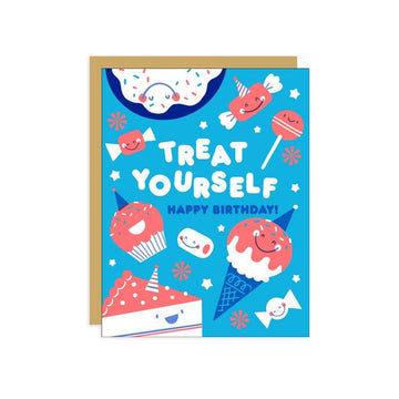 Hello Lucky - Single Card - Treat Yourself - Handworks Nouveau Paperie