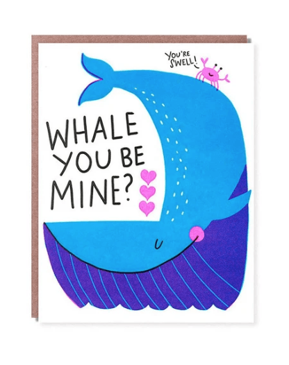 Hello Lucky - Single Card - Whale You Be Mine? - Handworks Nouveau Paperie