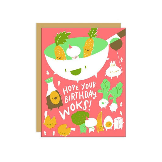 Hello Lucky - Single Card - Wok - Handworks Nouveau Paperie