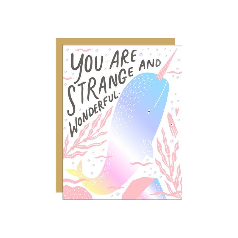 Hello Lucky - Single Card - Wonderful Narwhal - Handworks Nouveau Paperie