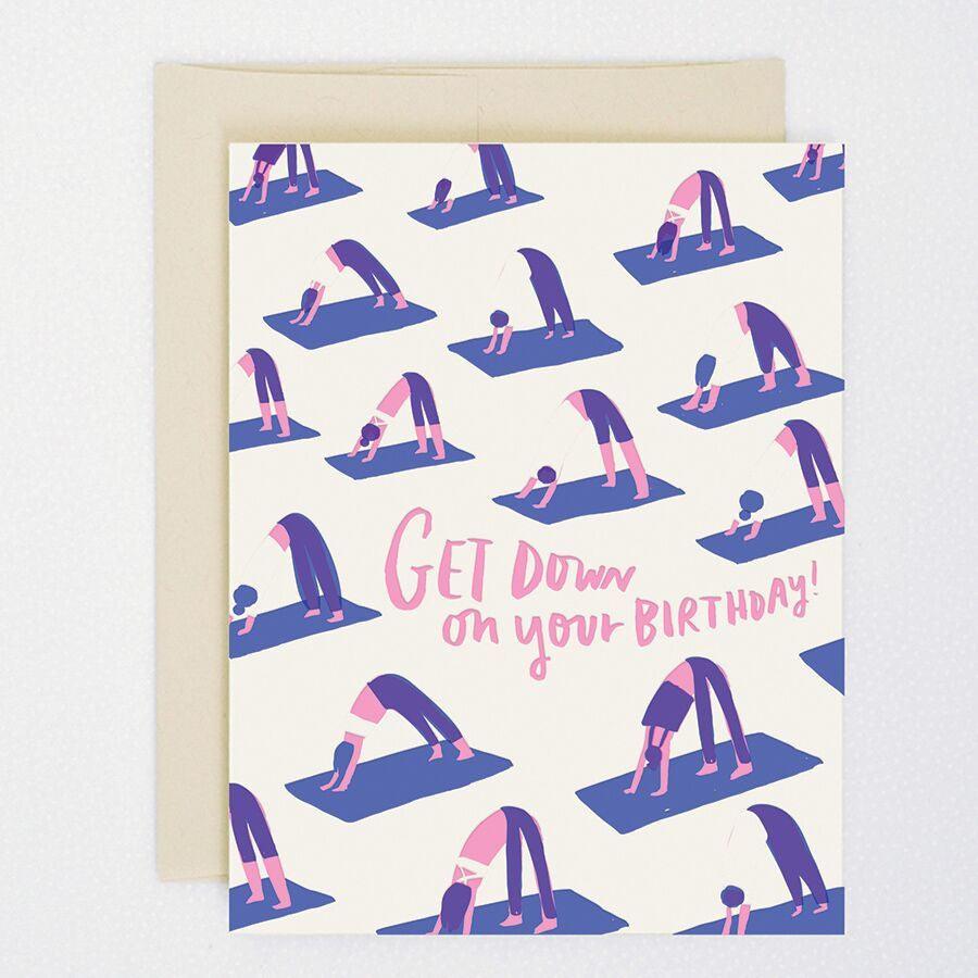Hello Lucky - Single Card - Yoga Birthday - Handworks Nouveau Paperie