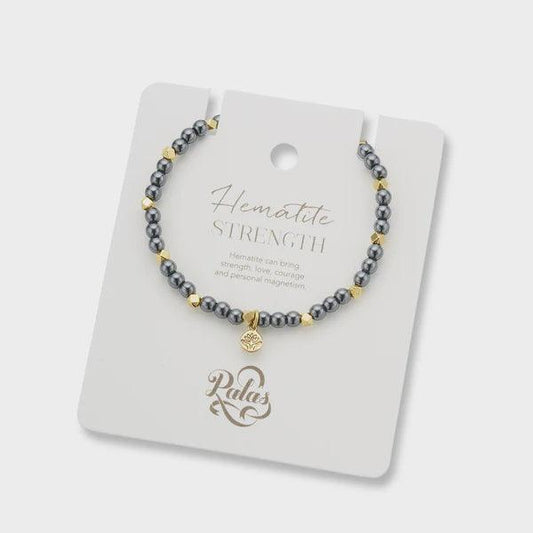 Hematite aura of gold gem bracelet - Handworks Nouveau Paperie