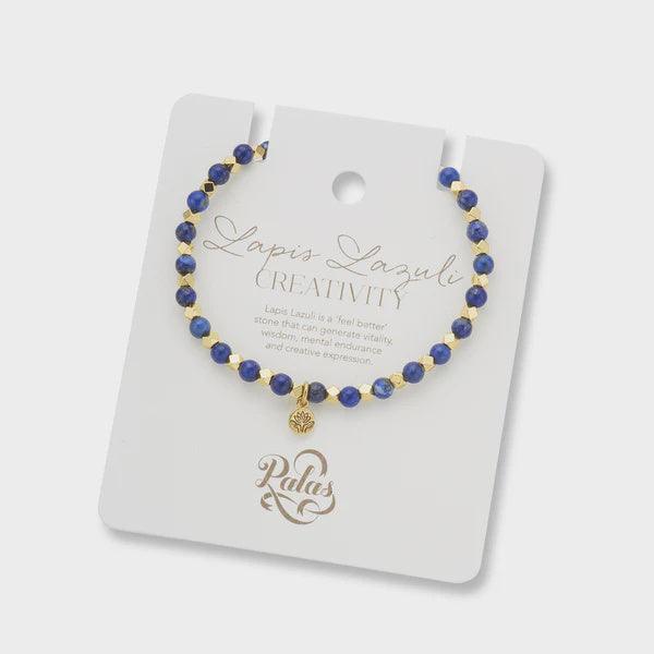 Lapis Lazuli aura of gold gem bracelet - Handworks Nouveau Paperie