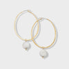 Lcaria Hoop Pearl Earrings - Handworks Nouveau Paperie