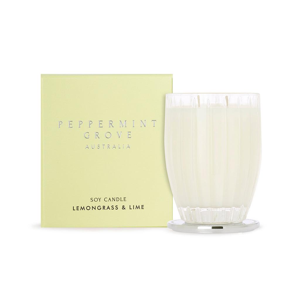 LEMONGRASS & LIME LARGE CANDLE 370G - Handworks Nouveau Paperie