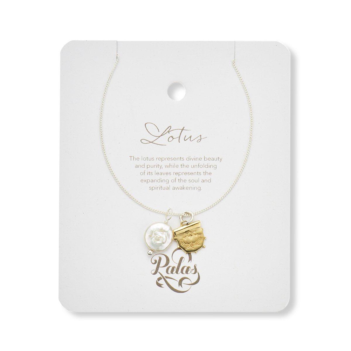 Lotus & Pearl Amulet Necklace - Handworks Nouveau Paperie