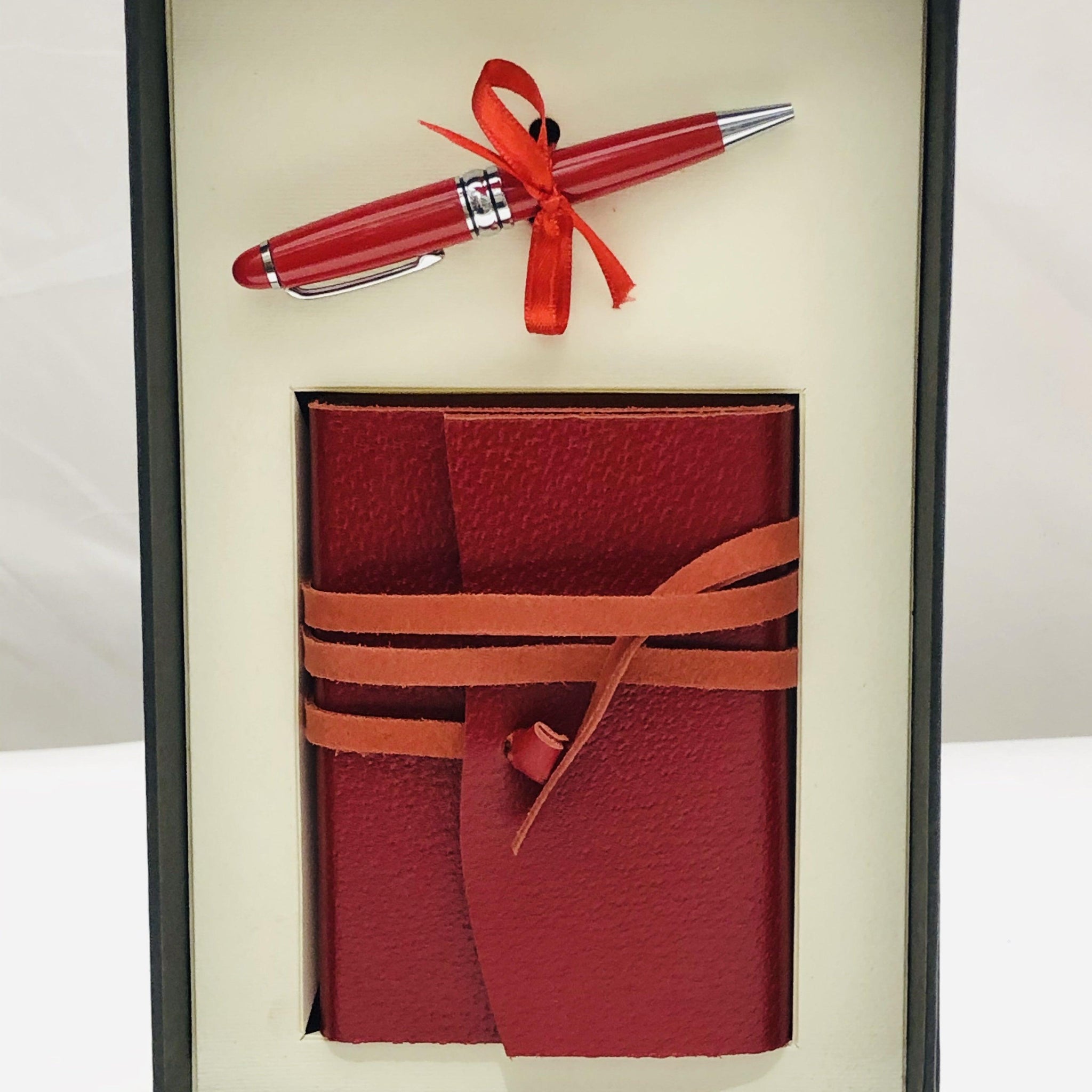 Medioevalis Journal Red Small With Bambolina Pen - Handworks Nouveau Paperie