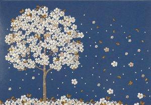 NOTE CARD - FALLING BLOSSOMS - Handworks Nouveau Paperie