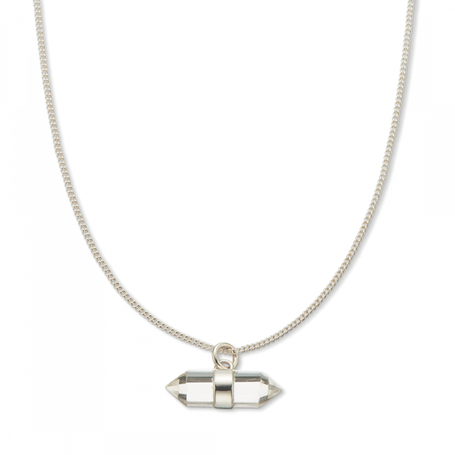 Palas - Crystal Quartz Double Point Healing Necklace - Handworks Nouveau Paperie