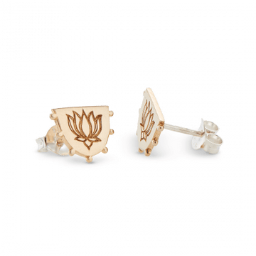 Palas - Lotus Stud Earrings - Handworks Nouveau Paperie