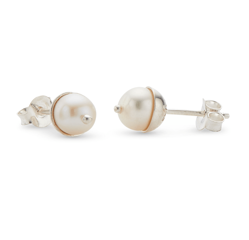 Palas - Pearl Stud Earrings - Handworks Nouveau Paperie