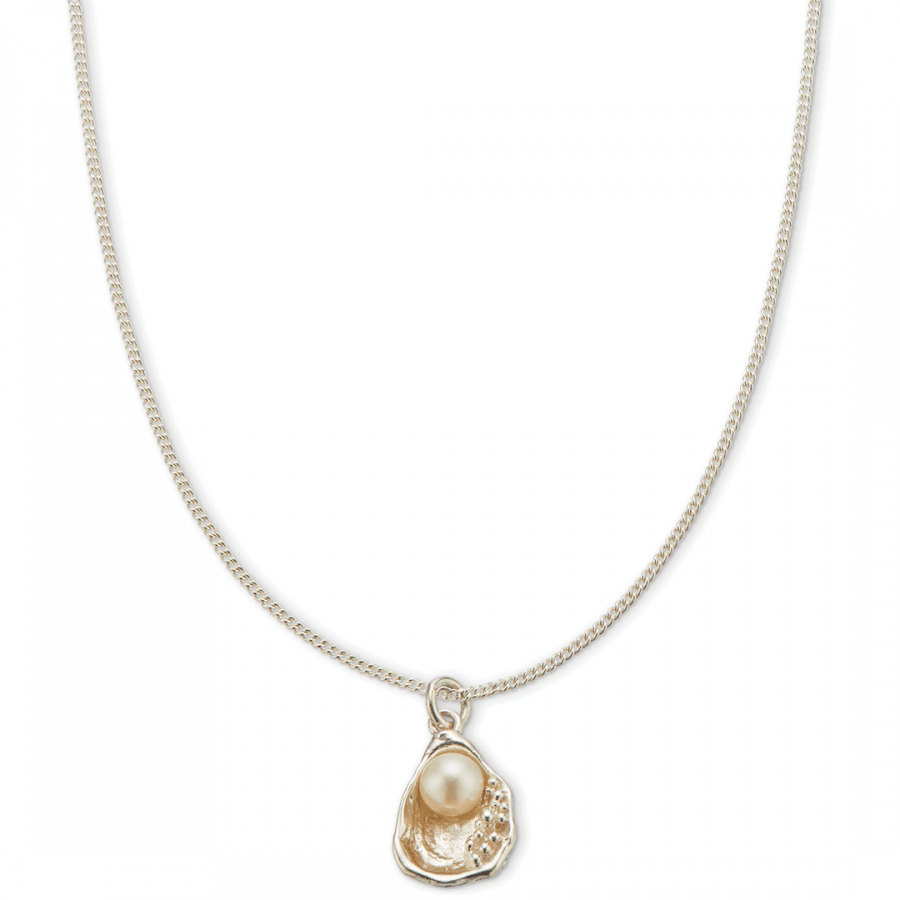 Palas - Silver Oyster Pearl Necklace - Handworks Nouveau Paperie