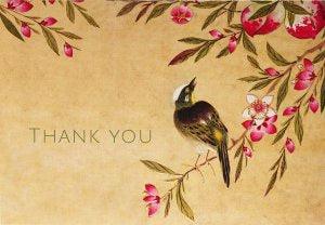 Peach Blossoms Thank You Notes - Handworks Nouveau Paperie