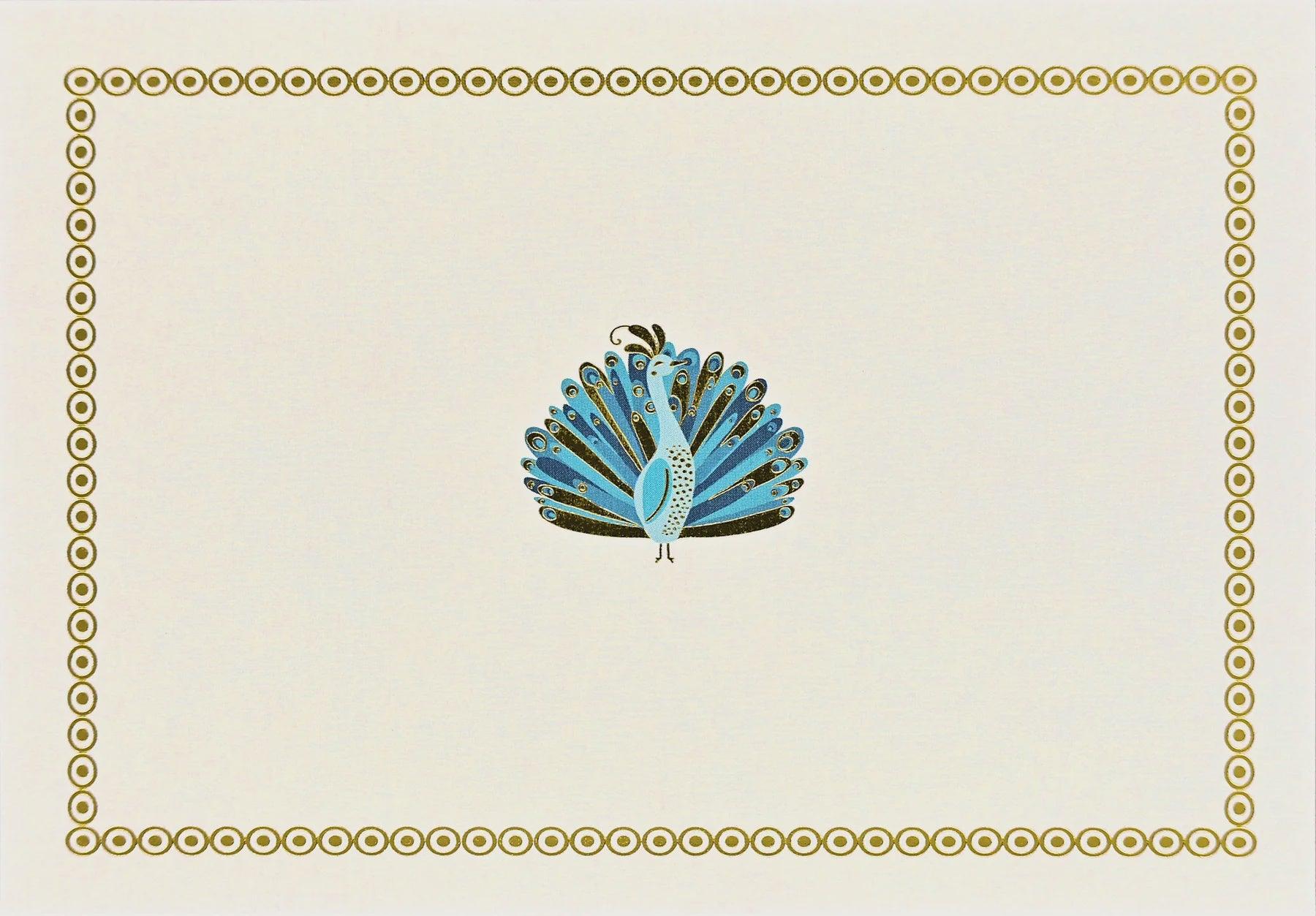 Peacock Note Cards - Handworks Nouveau Paperie