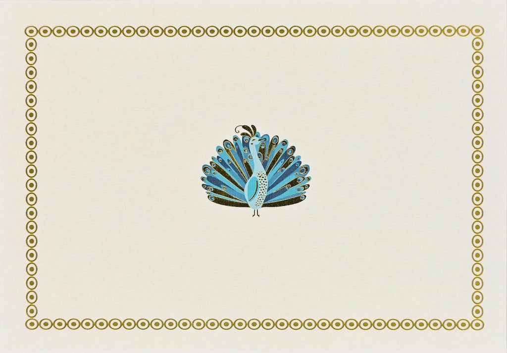 Peacock Note Cards - Handworks Nouveau Paperie
