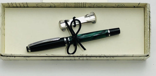 Pen - Rollerball Green Marble - Handworks Nouveau Paperie