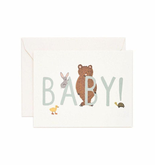 Rifle Paper Co - Single Card - Baby! (Mint) - Handworks Nouveau Paperie