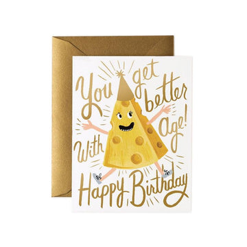 Rifle Paper Co - Single Card - Better With Age Birthday - Handworks Nouveau Paperie