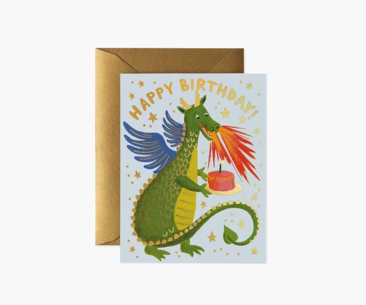 Rifle Paper Co - Single Card - Birthday Dragon - Handworks Nouveau Paperie