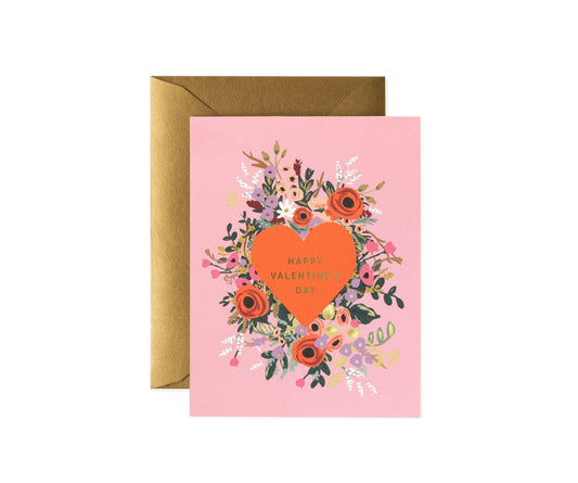 Rifle Paper Co - Single Card - Blooming Heart Valentine - Handworks Nouveau Paperie