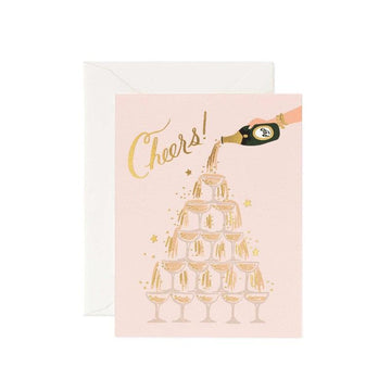 Rifle Paper Co - Single Card - Champagne Tower Cheers - Handworks Nouveau Paperie