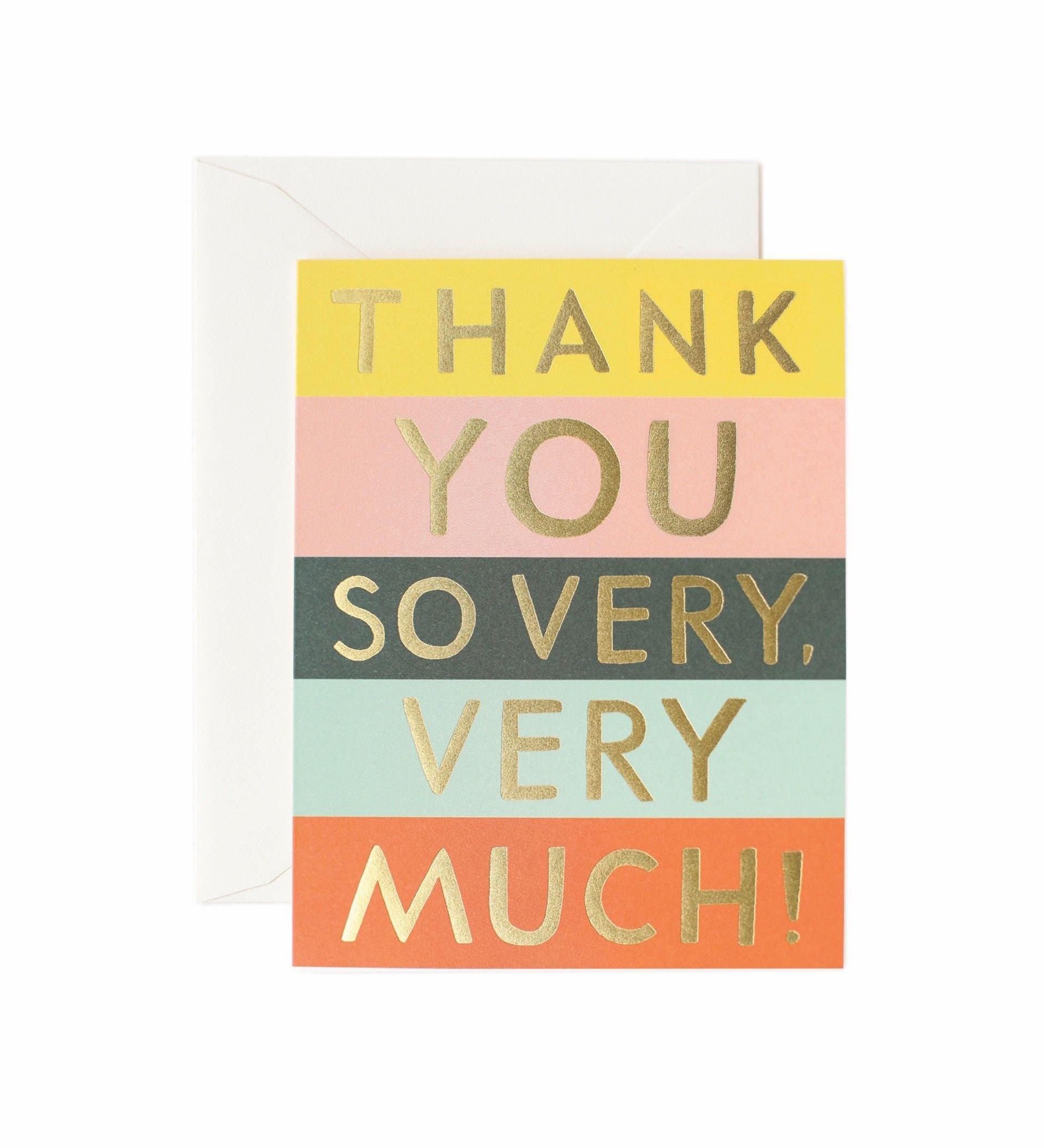 Rifle Paper Co - Single Card - Colour Block Thank You - Handworks Nouveau Paperie