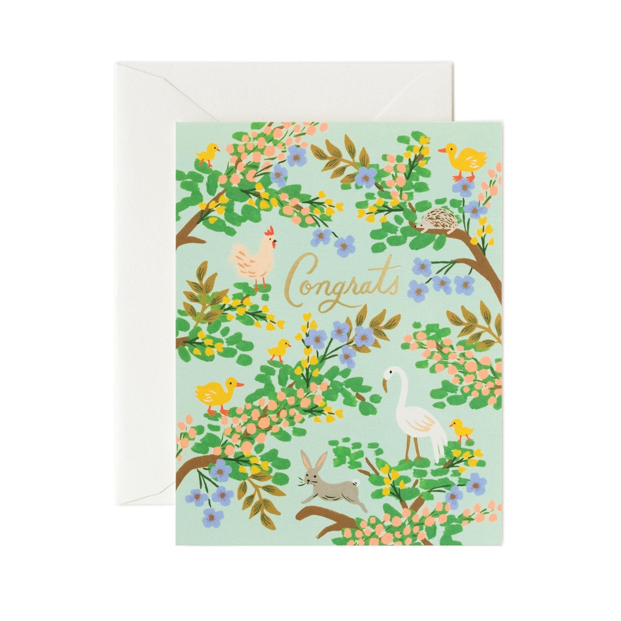 Rifle Paper Co - Single Card - Congrats Forest - Handworks Nouveau Paperie