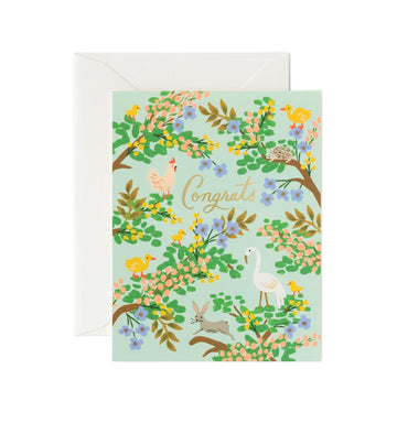 Rifle Paper Co - Single Card - Congrats Forest - Handworks Nouveau Paperie