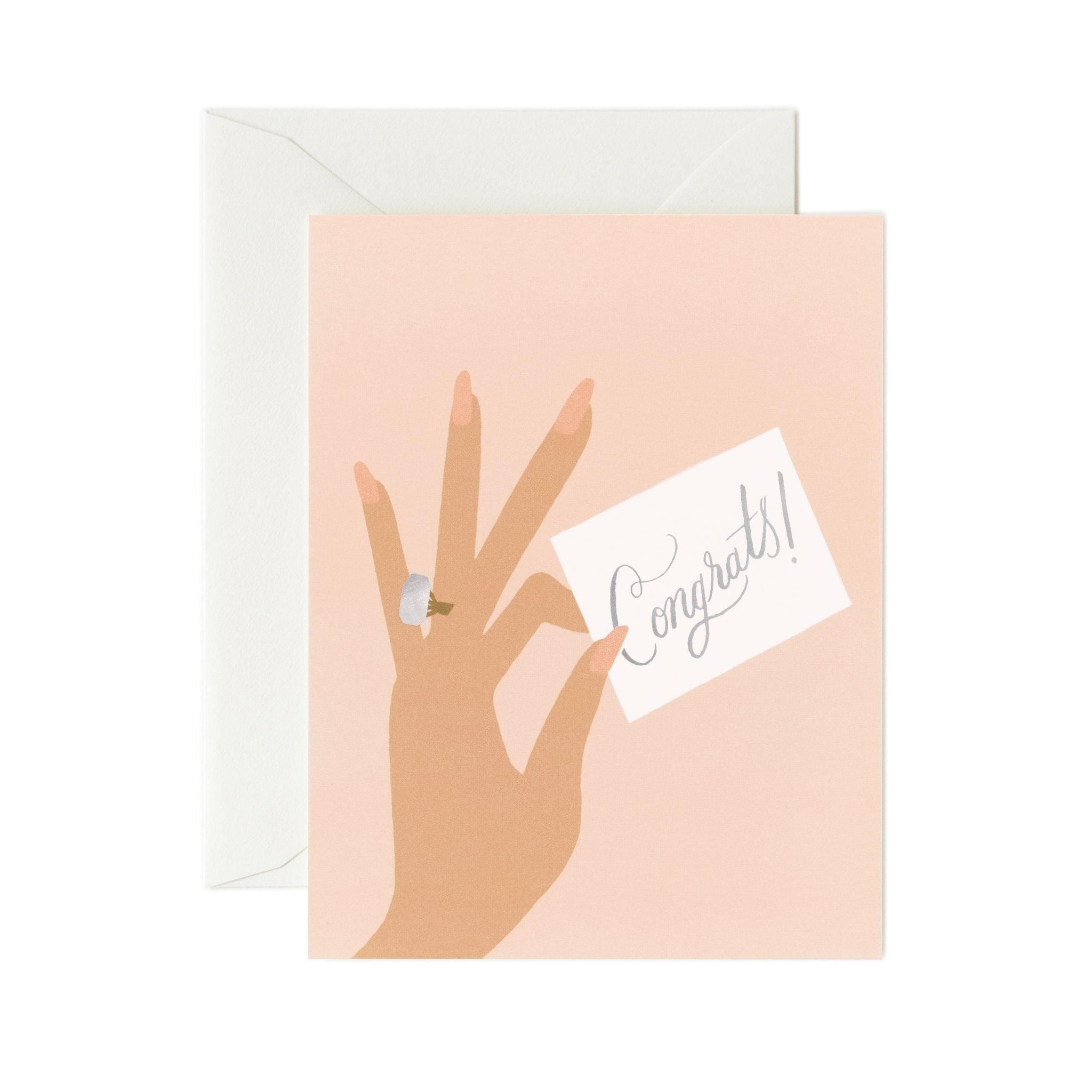 Rifle Paper Co - Single Card - Congrats Ring - Handworks Nouveau Paperie