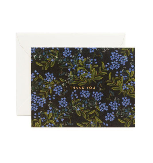 Rifle Paper Co - Single Card - Cornflower Thank You - Handworks Nouveau Paperie