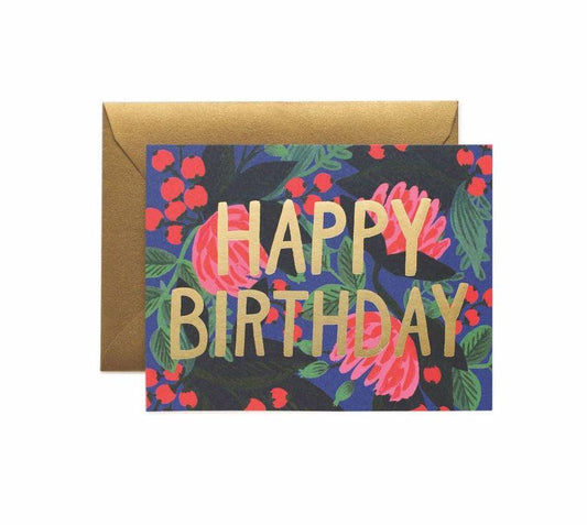 Rifle Paper Co - Single Card - Floral Foil Birthday - Handworks Nouveau Paperie
