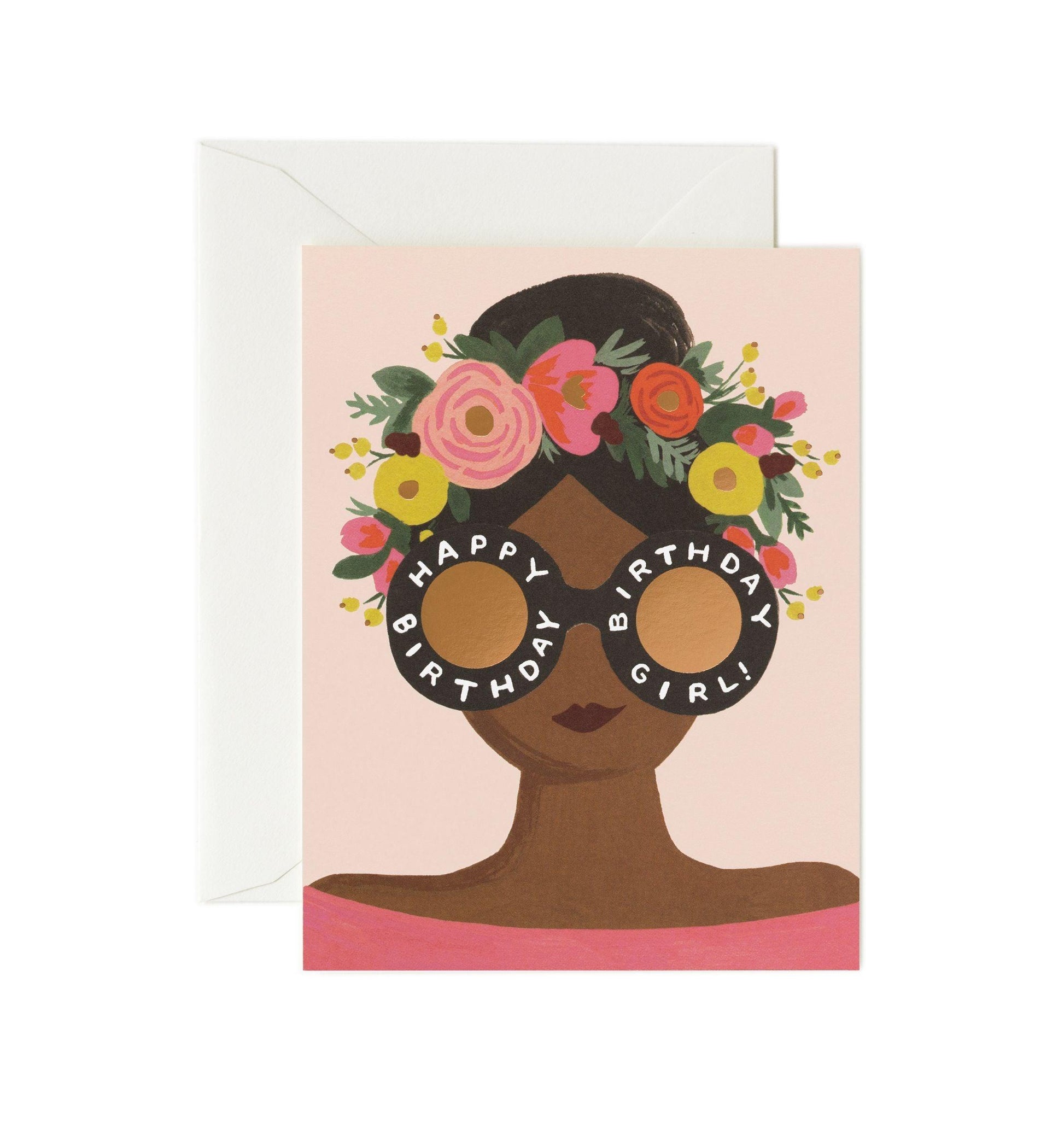 Rifle Paper Co - Single Card - Flower Crown Birthday Girl - Handworks Nouveau Paperie