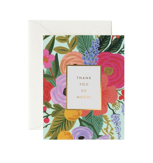 Rifle Paper Co - Single Card - Garden Party Thank You - Handworks Nouveau Paperie