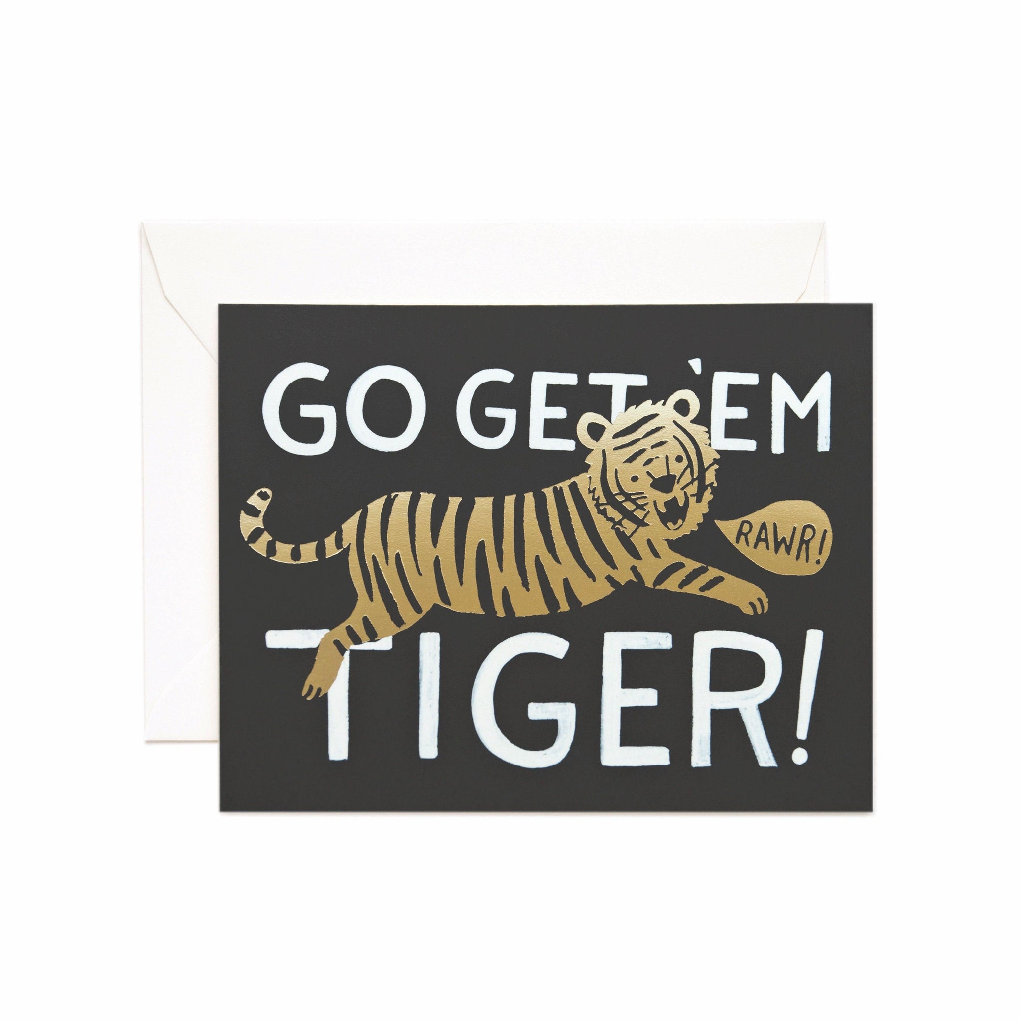 Rifle Paper Co - Single Card - Go Get 'Em Tiger - Handworks Nouveau Paperie