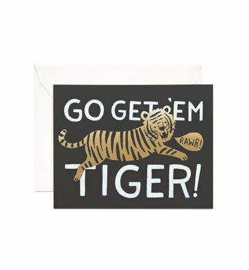 Rifle Paper Co - Single Card - Go Get 'Em Tiger - Handworks Nouveau Paperie