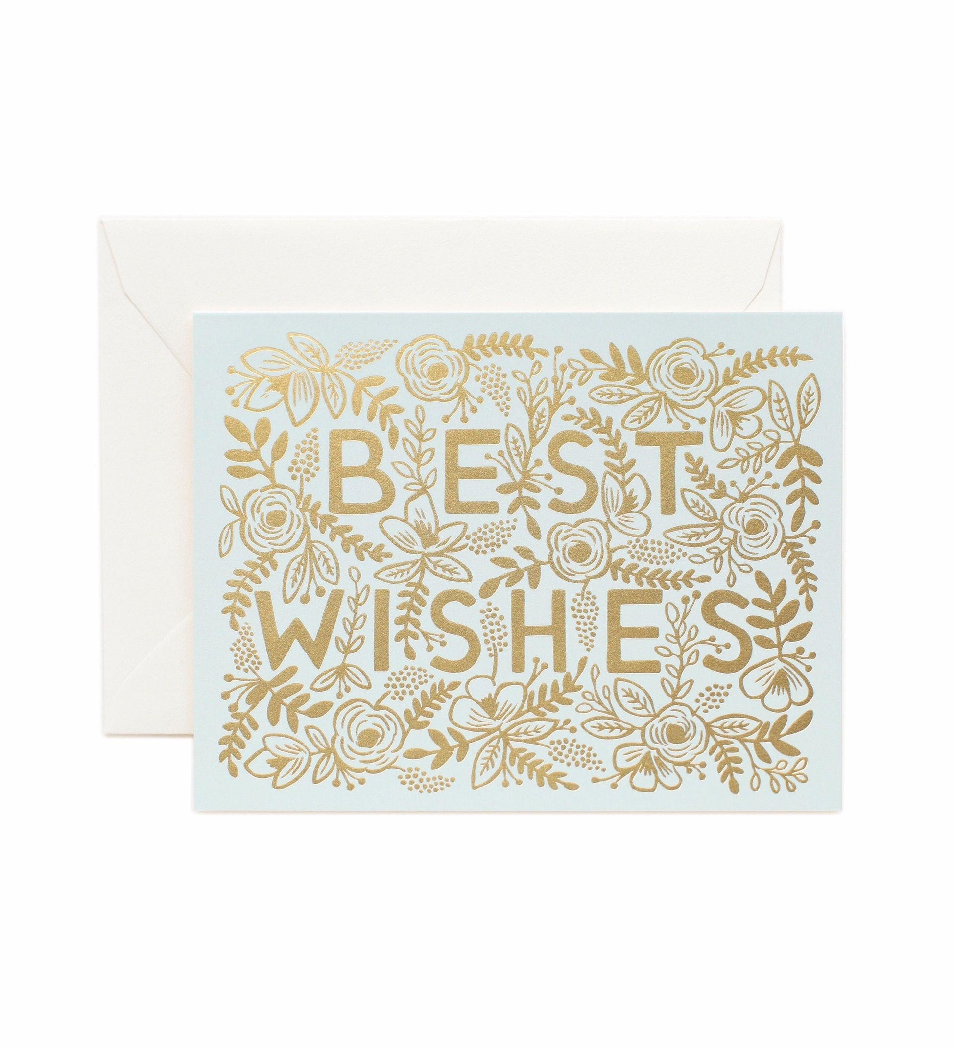 Rifle Paper Co - Single Card - Golden Best Wishes - Handworks Nouveau Paperie