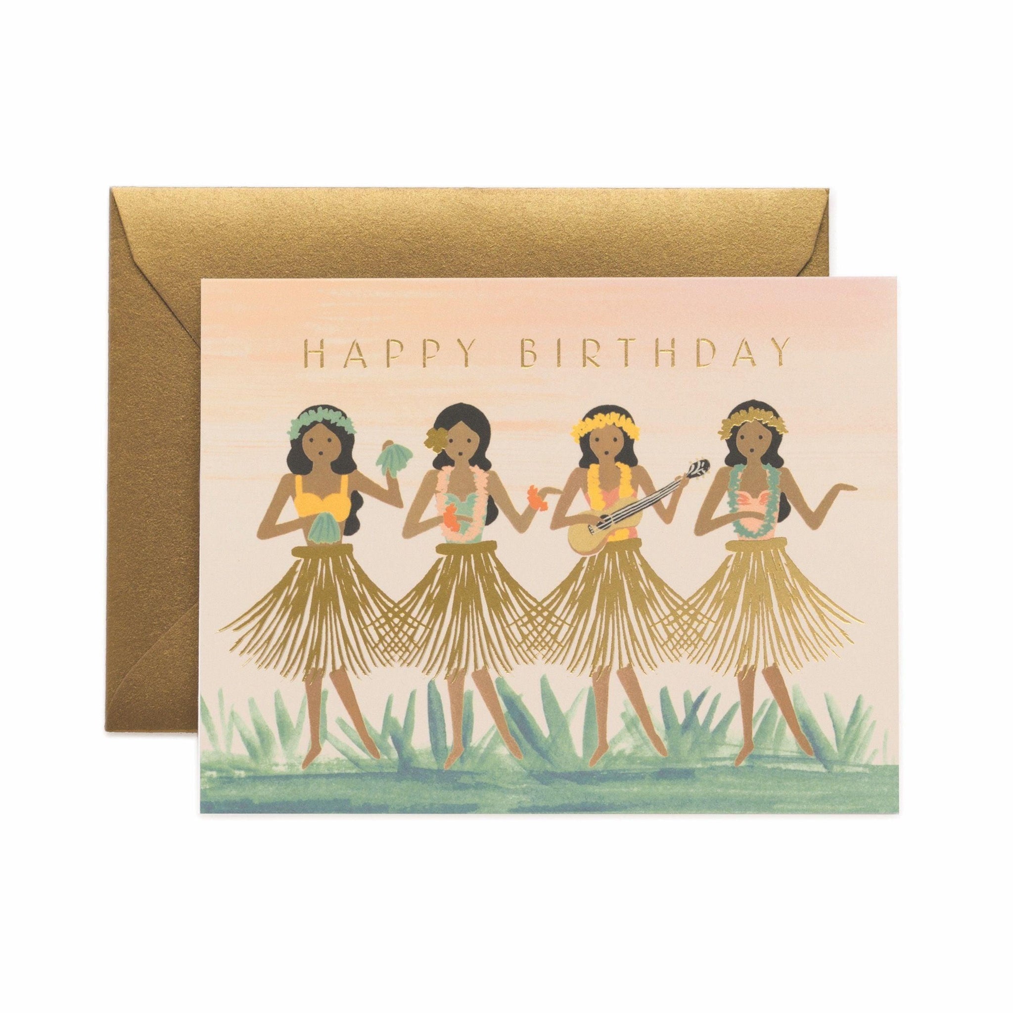 Rifle Paper Co - Single Card - Hula Birthday - Handworks Nouveau Paperie