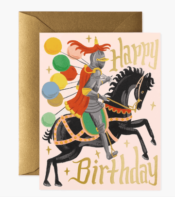 Rifle Paper Co - Single Card - Knight Birthday - Handworks Nouveau Paperie