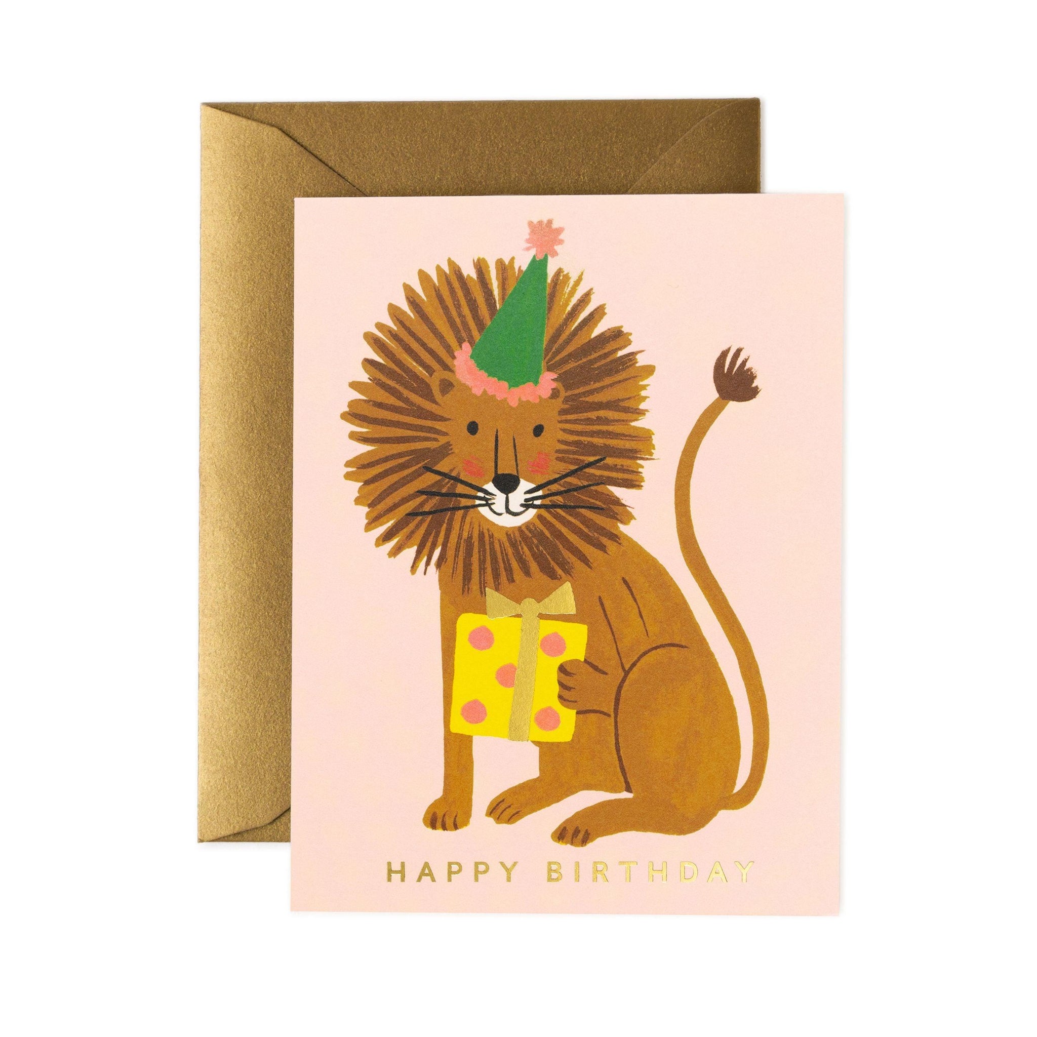 Rifle Paper Co - Single Card - Lion Birthday - Handworks Nouveau Paperie