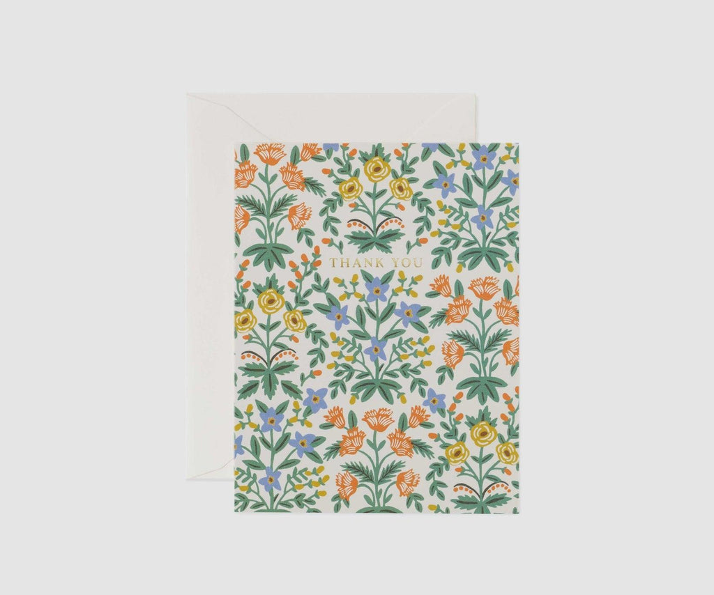 Rifle Paper Co - Single Card - Lottie Thank You - Handworks Nouveau Paperie