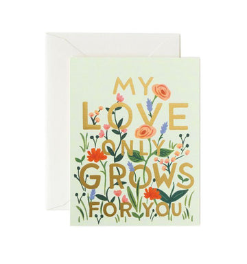 Rifle Paper Co - Single Card - Love Grows - Handworks Nouveau Paperie