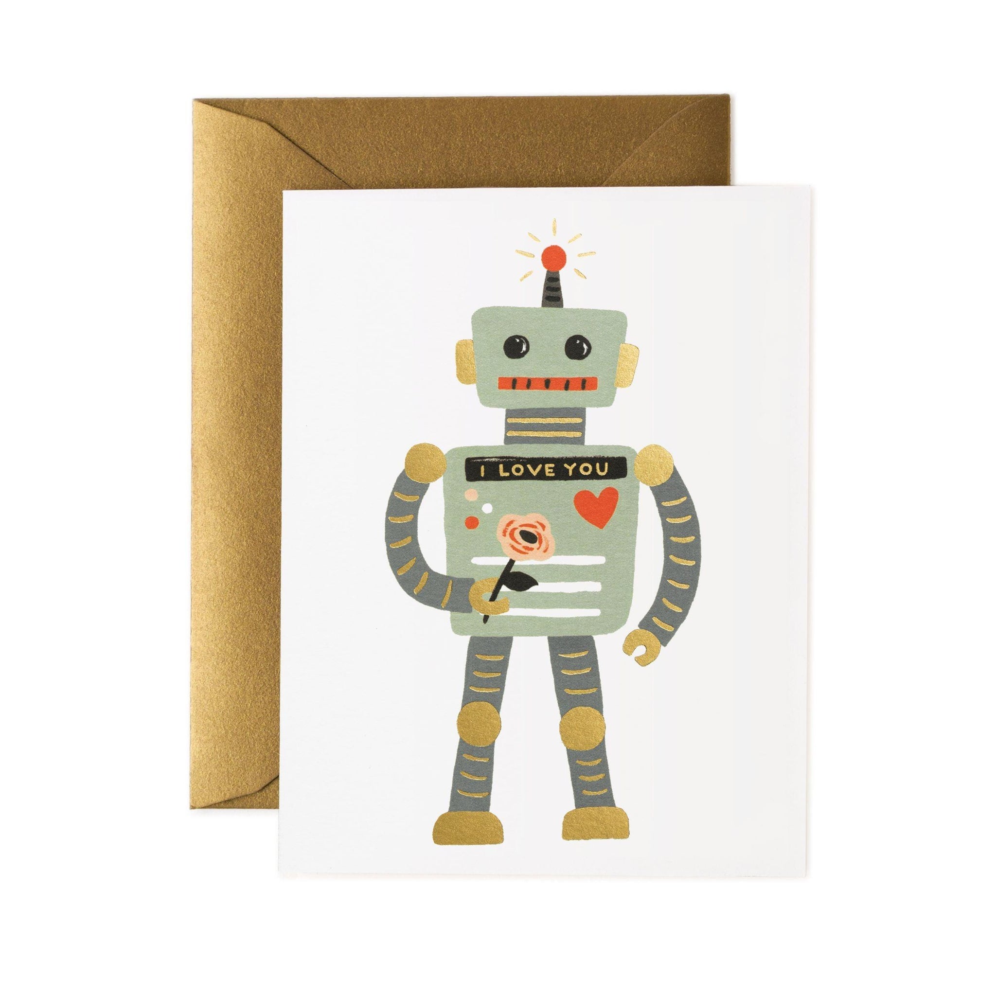 Rifle Paper Co - Single Card - Love Robot - Handworks Nouveau Paperie