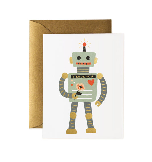 Rifle Paper Co - Single Card - Love Robot - Handworks Nouveau Paperie