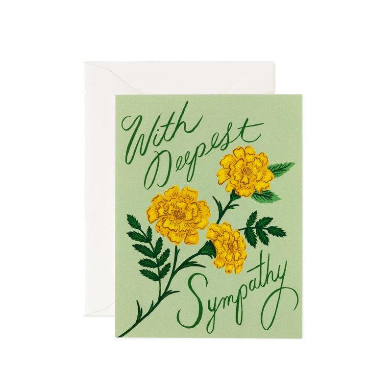Rifle Paper Co - Single Card - Marigold Sympathy - Handworks Nouveau Paperie