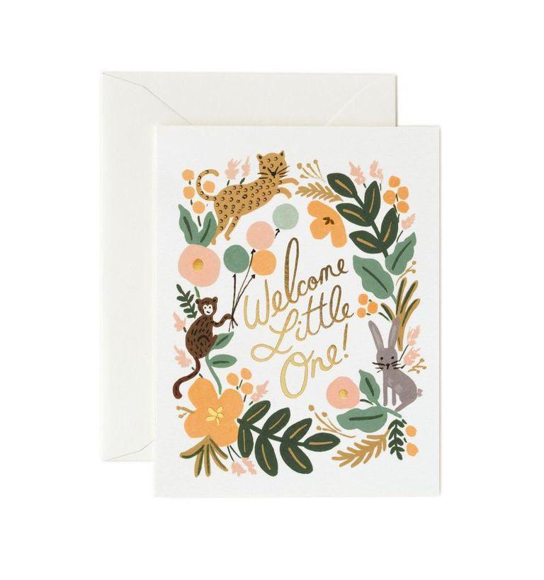 Rifle Paper Co - Single Card - Menagerie Baby - Handworks Nouveau Paperie