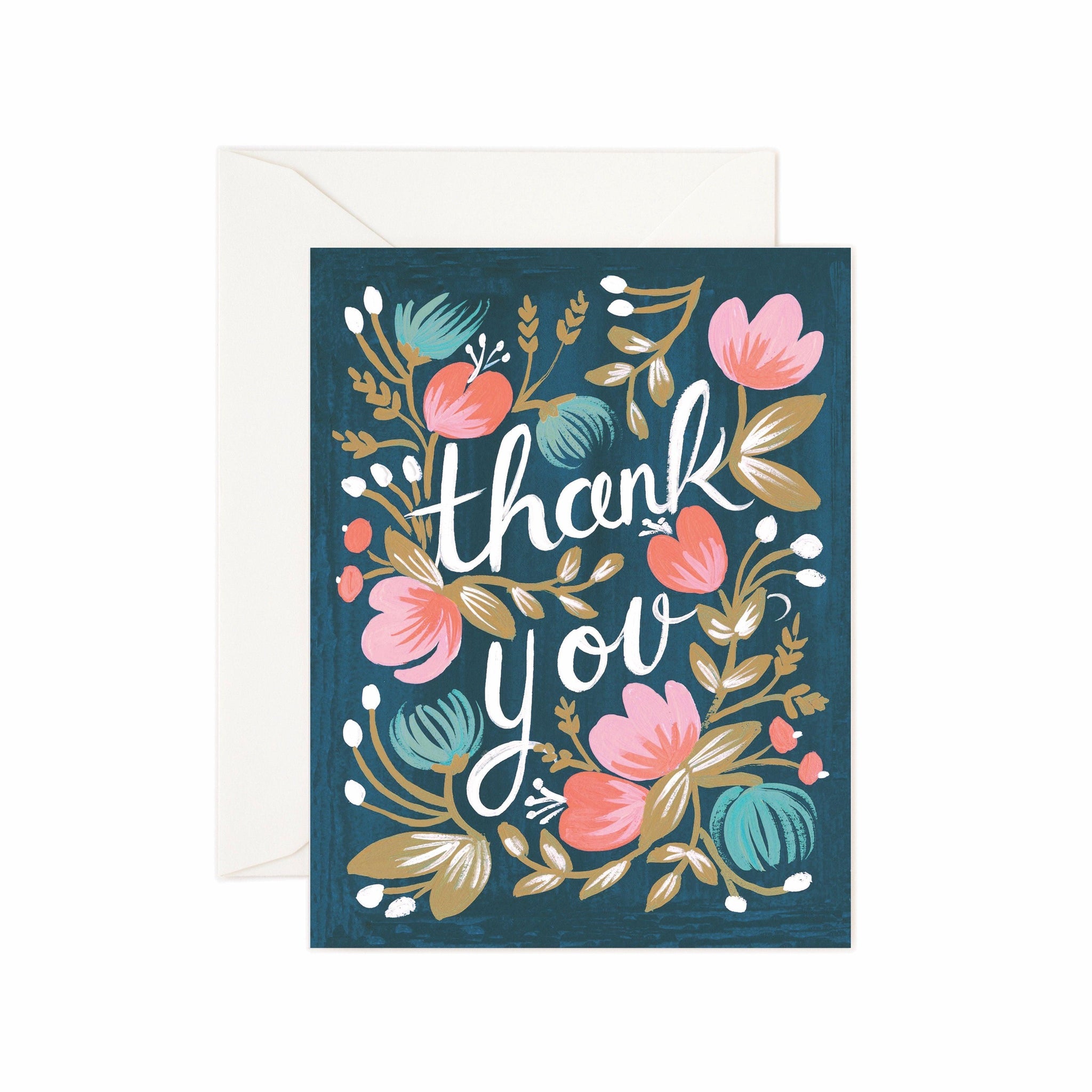 Rifle Paper Co - Single Card - Midnight Garden Thank You - Handworks Nouveau Paperie