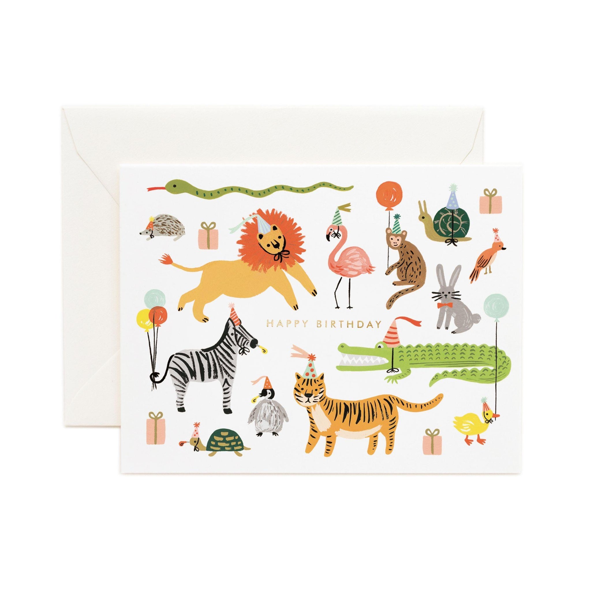Rifle Paper Co - Single Card - Party Animals - Handworks Nouveau Paperie