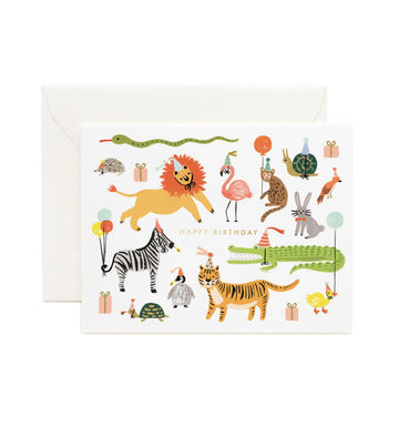 Rifle Paper Co - Single Card - Party Animals - Handworks Nouveau Paperie