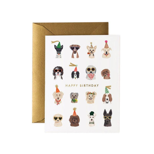 Rifle Paper Co - Single Card - Party Pups Birthday - Handworks Nouveau Paperie