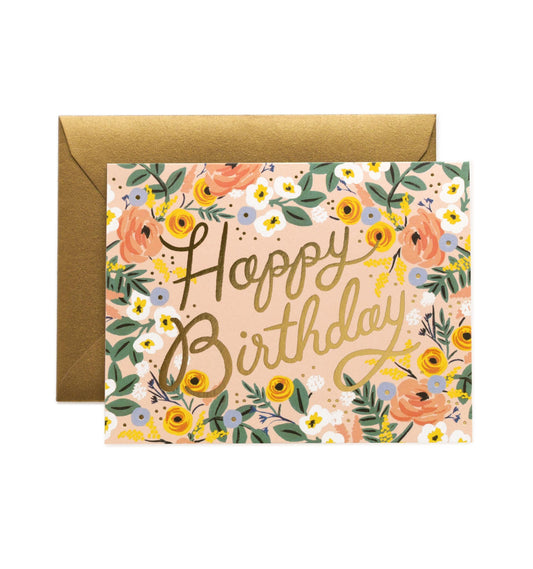 Rifle Paper Co - Single Card - Rosé Birthday - Handworks Nouveau Paperie